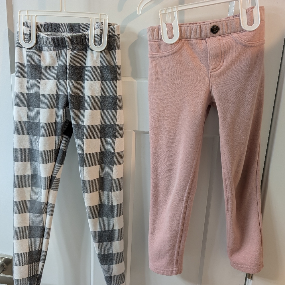 Set Of 2 Fleece Lined Leggings, Size 6/6x